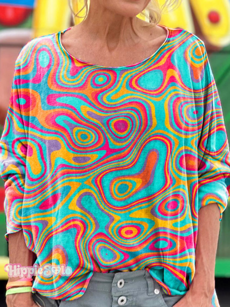 Women&rsquo;s Psychedelic Vibe Print T-Shirt Multicolor / S