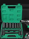 15pcs Electric Wrench Sleeve Head with Portable Storage Case 8-32mm Black Finish