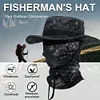 Men Camo Fishing Hat Foldable Casual Balaclava Sun Hat Breathable Bucket Hat