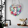 >SALE<Wreath Angel 2D Flat DIY Diamond Art Pendant Green Wing Wall Door Decoration