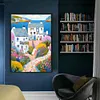 (Big Size)Colorful Houses On The Coast - 14CT Stamped Cross Stitch - 40*60cm - Landscape