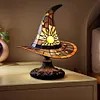 Stained Glass Witch Hat Lamp LED Creative Table Lamp Night Light for Home Decor