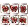 6Pcs Diamond Painting Christmas Bow Greeting Cards Christmas Cards
