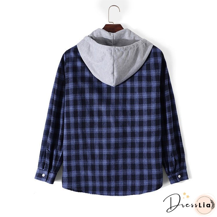 New Men's Shirts Casual Fashion Hooded Long Sleeves