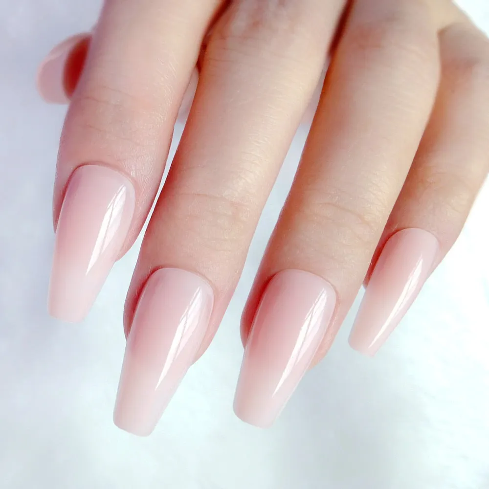 24Pcs Glossy Black Long Stiletto Fake Nail Ballerina Coffin False Nails For Design DIY Full Cover Lady Finger Tips Manicure Tool-Nail Inspo