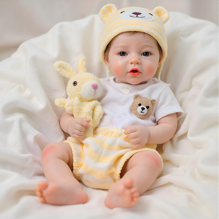 Babeside Ethan 12"/16" Realistic Silicone Quiet Baby Little Infant Girl Emotional Care Buddy