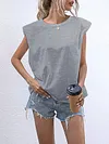 Casual Padded Shoulders Vest Top