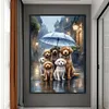 Rainy Umbrella Puppy-11CT Stamped Cross Stitch 40*60cm