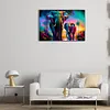 Diamond Painting -DIY Full Round Drill Stained Glass Two Elephants(60*40CM)