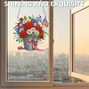 Independence Day Bouquet DIY Acrylic Diamond Painting Hanging Kit Special Shape Crystal Rhinestone Art Pendants Single Side Drill for Adults Gift Home Wall Or Window Decor