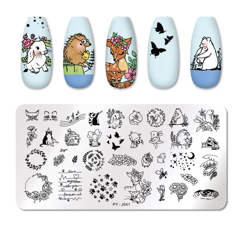 PICT YOU  Nail Stamping Plates Line Pictures Stencil Stainless Steel Nail Design for Printing Nail Art Image Plate Tool-Nail Inspo