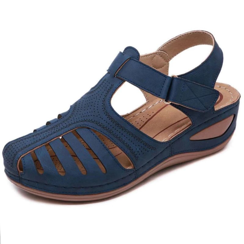Qengg New Women Casual Sandals Vintage Wedge Fashion Flats Shoes Thick Sole Comfortable Non-Slip Slippers Zapatillas De Mujer