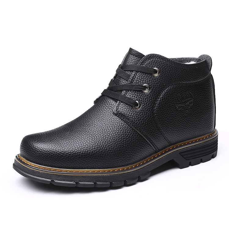 Kanyap-Men Comfy Microfiber Leather Warm Business Casual Winter Ankle Boots