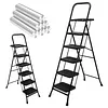 [US Local Warehouse] 5 Step Ladder w/ Wide Anti-Slip Pedal Support 330lbs Folding Step Stool for Home