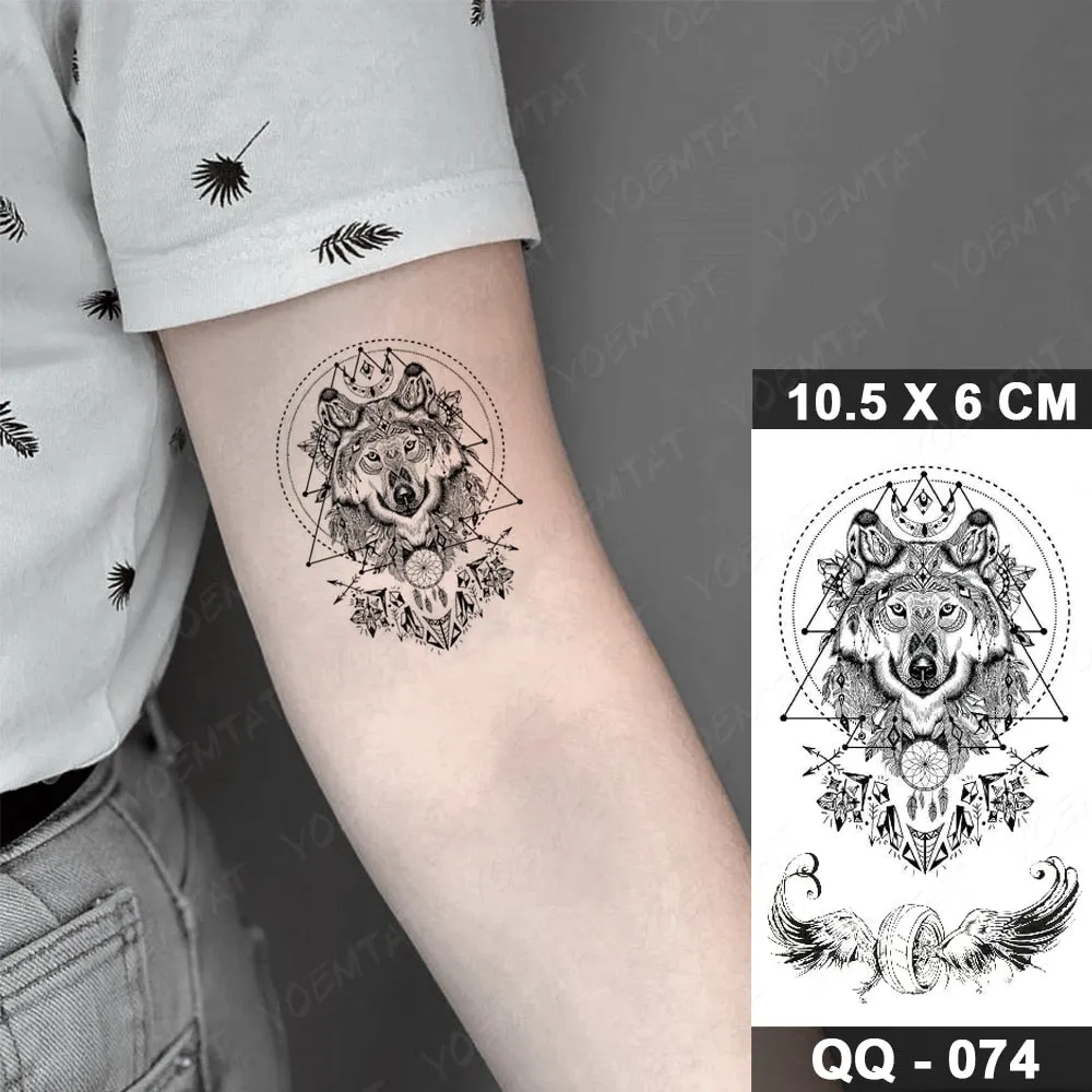 Waterproof Temporary Tattoo Sticker Small Lines Flowers Flash Tatoo Geometry Hand Arm Wrist Fake Tatto For Body Art Women Child