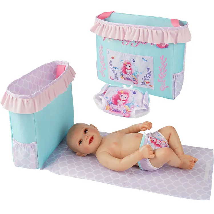[for 17"-22" Reborn Baby Dolls]Mermaid Diaper Pad Bag Set Accessories
