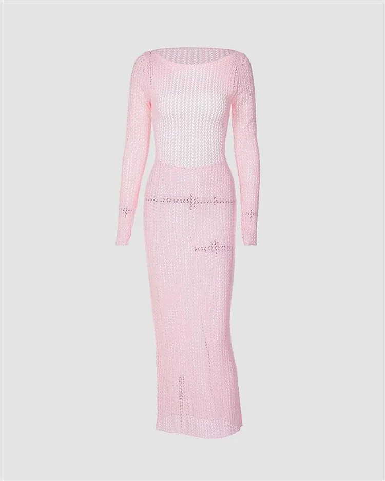 maxi dresses crochet Pink Crochet Dress – Lakhina Couture