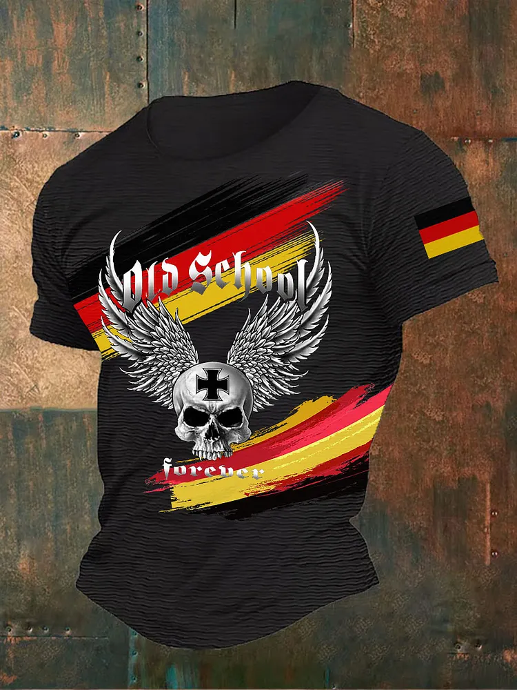 M&auml;nner Eisernes Kreuz Sch&auml;del bedrucktes T-Shirt