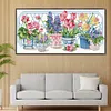 Flower Pot-14CT Stamped Cross Stitch Egyptian Cotton 47*28cm/18.5*11.02in