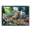 >SALE<Full Embroidery Eco-cotton Thread 18CT Printed Camping Cross Stitch Kit 60x45cm