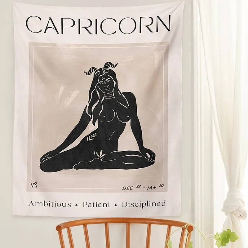 Astrology Sun Moon Constellation Tapestry Wall Hanging Witchcraft Decoration Bedroom Small Celestial Psychedelic Tapestry Fabric