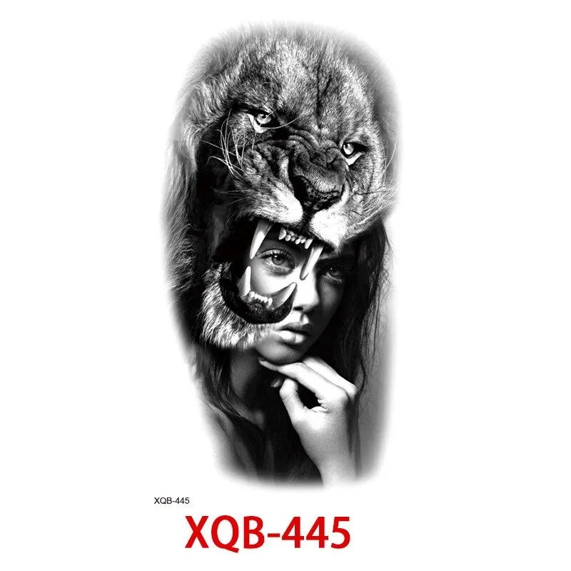 Sdrawing Forest Wolf Tattoo Sticker For Men Tiger Skull Skeleton King Animal Fake Tattoo for Women Tattoo Temporary Waterproof