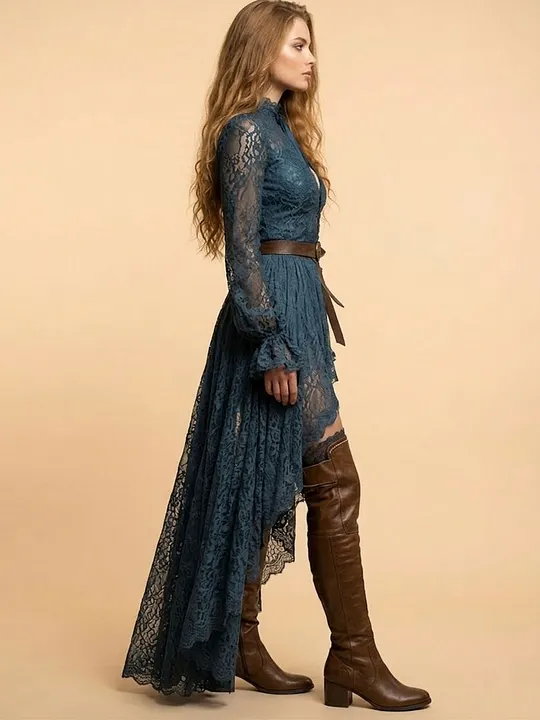princess polly baby blue dress Sam Edelman Boho Paisley Long Sleeve Maxi Dress main image 1
