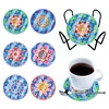 (US Local)[Upgrade]6pcs/set DIY Diamond Painting Waterproof Case Classic Mandala Coaster Gift Decor Set