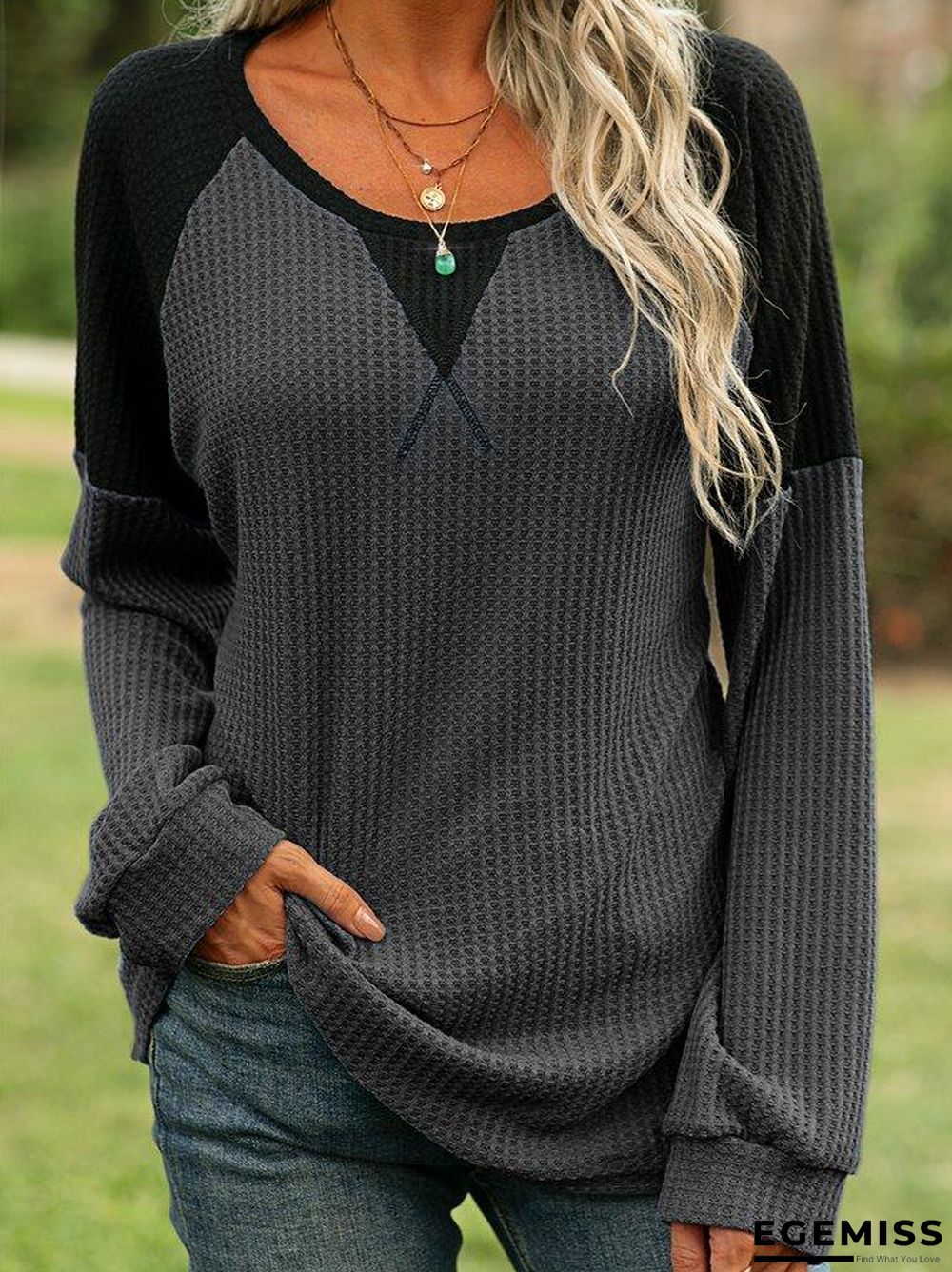Casual Crew Neck Shirts & Tops | EGEMISS