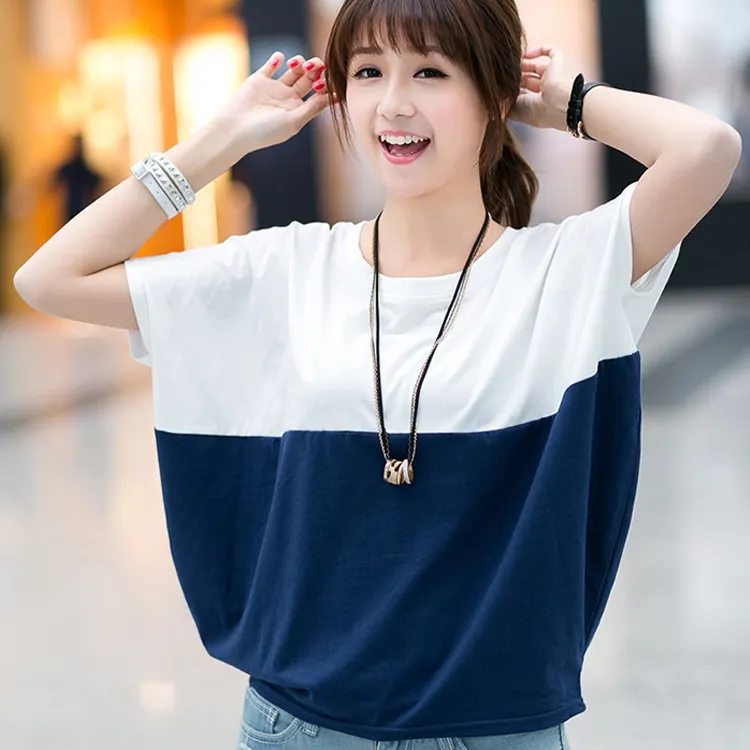 Brownm Brownm Summer Korean Version Plus Size Women's Loose Bat Shirt Student Women's Short Sleeve T-Shirt Fat Mm Summer T-Shirt Fashion