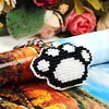 Full Bead Embroidery Keychain Paw Printed Craft Gifts(3.5x3cm)
