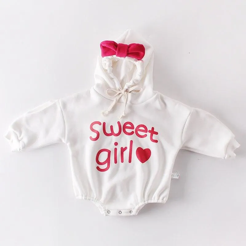 Autumn Winter Infant Baby Boys Girls Rompers Baby Clothes Bear Printing Long Sleeve Rompers Baby Boys Girls Thicken Rompers