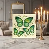 Green Butterfly DIY Pearl Painting Kit with Frame 30x30cm Pearl Gem Paintings Picture Arts Craft for Adults/Beginners Gift Home Wall Decor