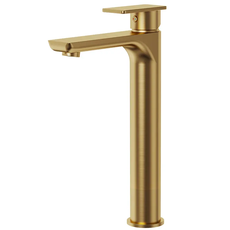 EVERSTEIN Single Handle Tall Bathroom Sink Faucet in Brushed Gold SFS-1121-GD
