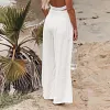 Pantalon smock&eacute; &agrave; poches en m&eacute;lange de lin Fresh Air