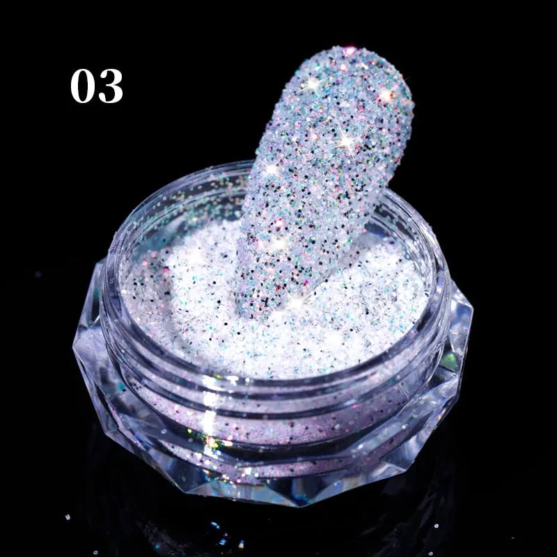 1Box Reflective Glitter Powder For Nails Iridescent Flakes Sequins Pigment Dust Manicures Decoration Chrome Pigment Polish Gel-Nail Inspo