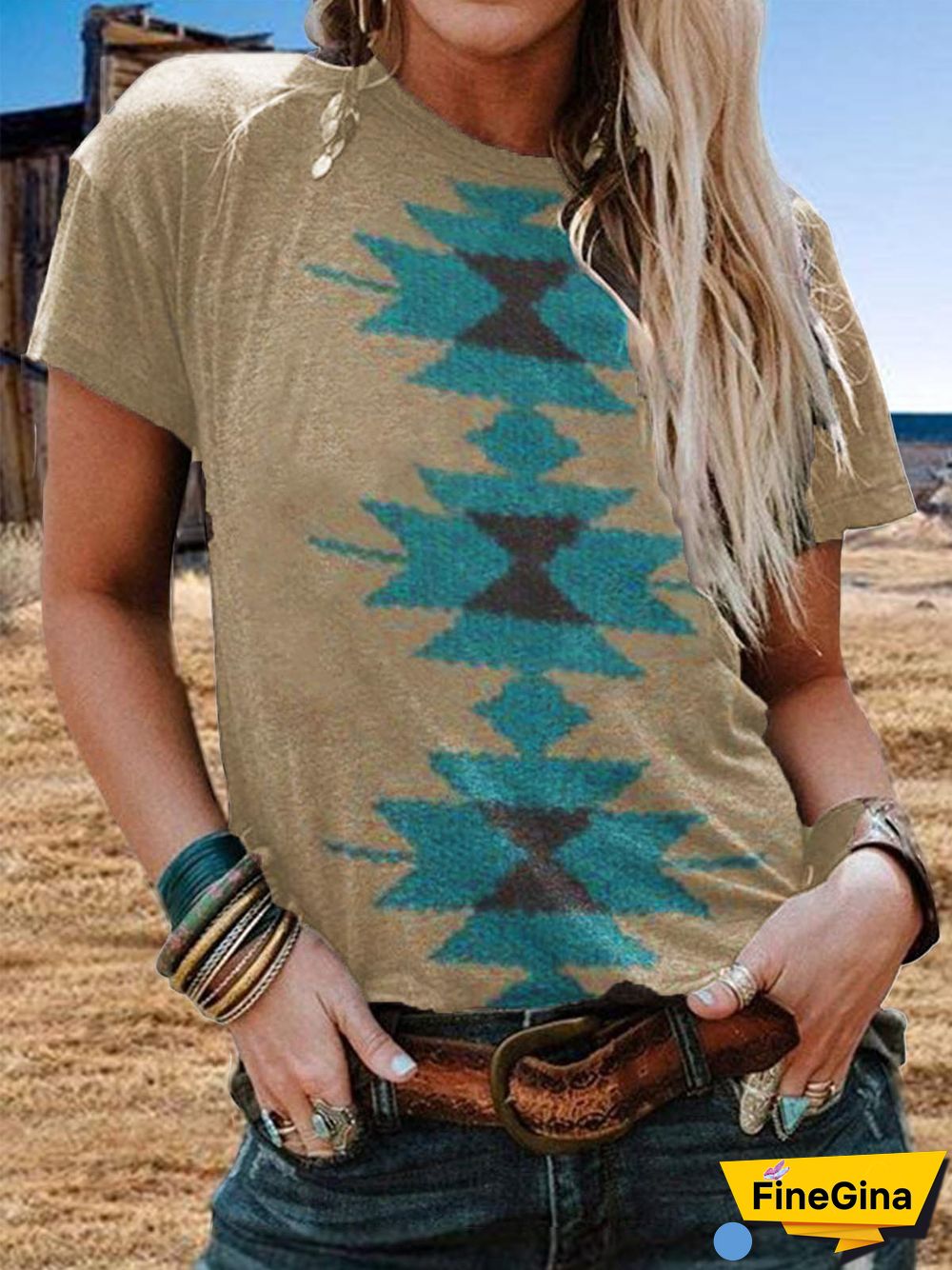 Shift Short Sleeve Tribal Casual T-shirt