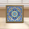 Mandala DIY Special Shape Double sided Print Clear Diamond Art Kit Wooden Framed Diamond Painting Kit(22x22cm)
