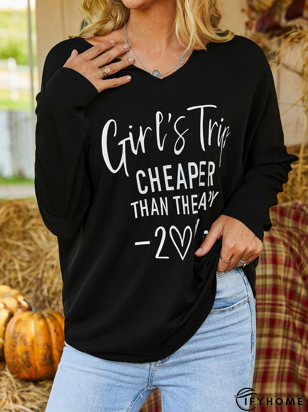 Casual Polyester Cotton Letter Tunic T-Shirt | IFYHOME