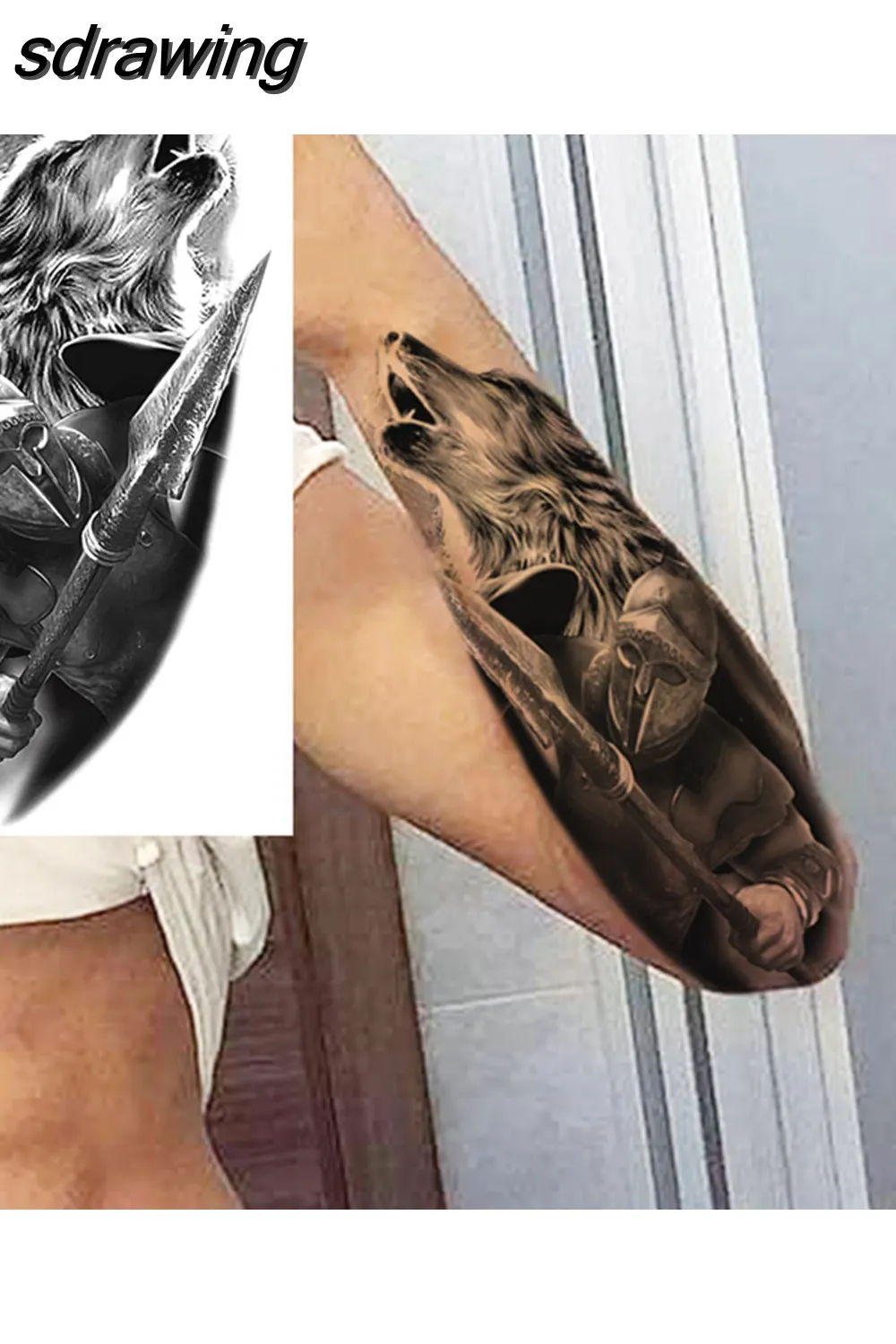 sdrawing Realistic Black Devil Temporary Tattoos For Men Adult Tiger Pirate Skeleton Vampire Fake Tattoo Forearm Scary Tatoo Joker
