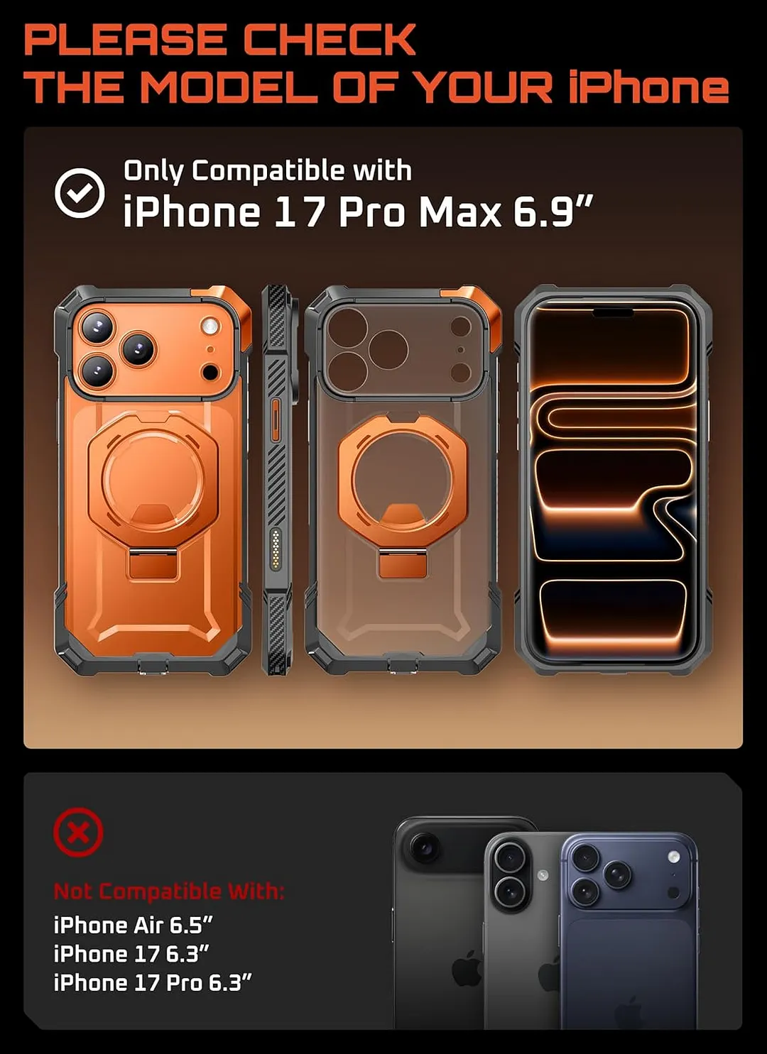 Compatible with iPhone 17 Pro Max Case with Kickstand (Unicorn Beetle Grip), [Camera Control Cover] [MagSafe Compatible] [Military-Grade Drop Protection] Heavy Duty Magnetic Phone Case