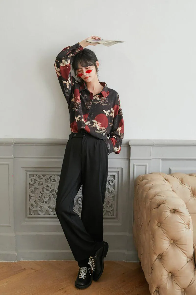 Brownm Pattern Long Sleeve Shirt
