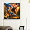 American Flag Wolf-Full Round Diamond Painting 40*40CM