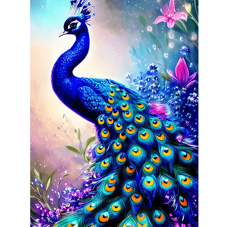 Peacock 30*40CM(Canvas) Full Round Drill Diamond Painting gbfke