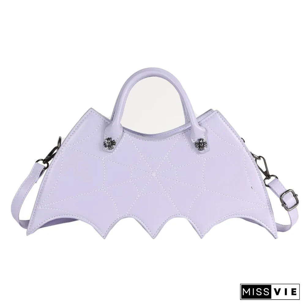 Spider Web Print Bat Irregular Crossbody Bag