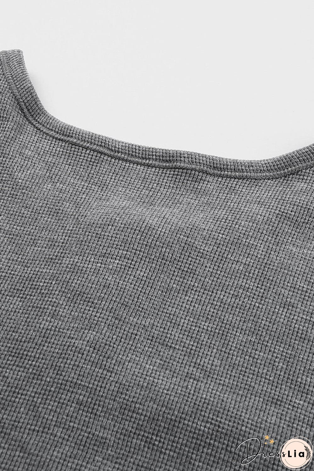 Casual Waffle Knit Henley Shirt