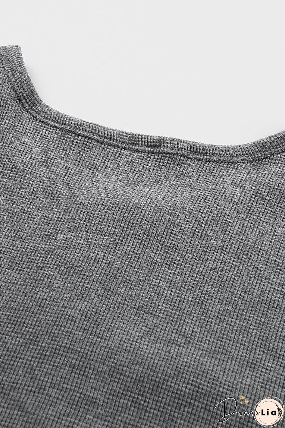 Casual Waffle Knit Henley Shirt