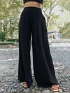 Casual Simple Long Sleeves+Wide Leg Suits