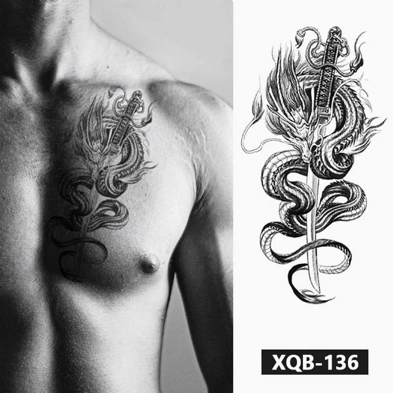 Sdrawing Forest Wolf Tattoo Sticker For Men Tiger Skull Skeleton King Animal Fake Tattoo for Women Tattoo Temporary Waterproof