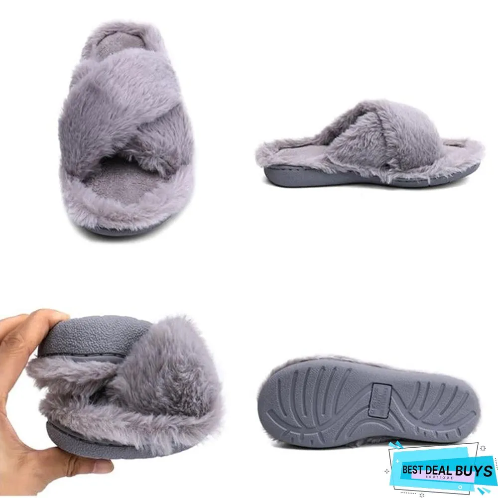 Winter Women Indoor Slippers Home Shoes Fur Slippers Warm Shoes Woman House Slippers Ladies Slip On Flats
